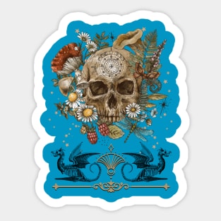 Plant Lover Witch Botanical Skull Gear Sticker